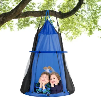 BODI Kids Hanging Chair Swing Tent Set - Mosquito Net Hammock for Camping or Home Use
