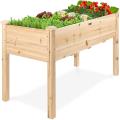 48x24x30in Raised Garden Bed Elevated Wood Planter Box