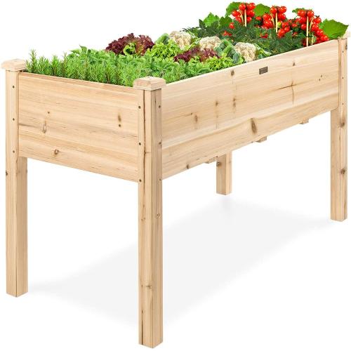 Wooden Box For Vegetables 48x24x30in Raised Garden Bed Elevated Wood Planter Box Supplier