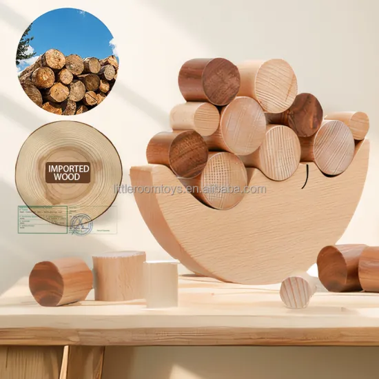 Wooden Moon Balance Beaded Toys for Montessori Educational Play
