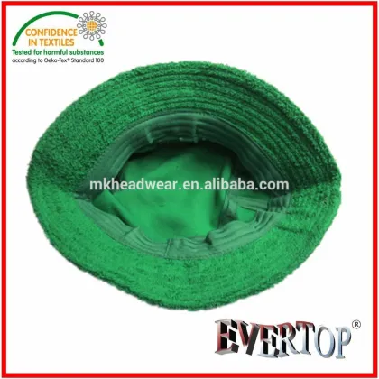 adults cotton terry towel fisherman hat with woven label patch