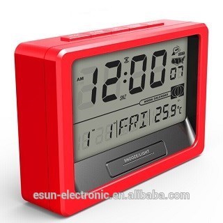 EN5173R ESUN Radio controlled indoor weather station desktop table LCD alarm Clock