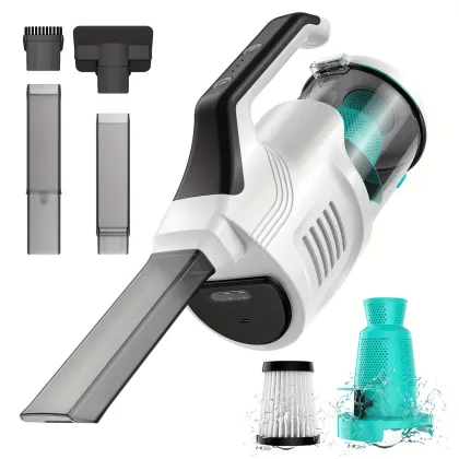 Effortless Cleaning with Rechargeable Wireless Handheld Vacuums: One-Touch Dump & LED Illumination