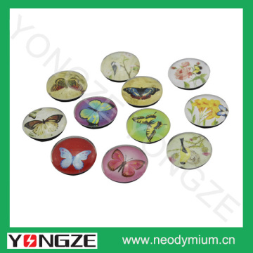 Customized dome crystal glass fridge magnets for sale