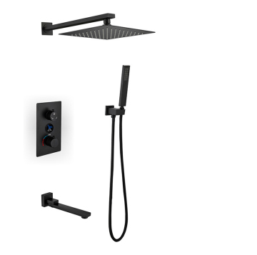 Smart Concealed Shower Set with Digital Display and 2 Functions in Brass Finish for Bathroom