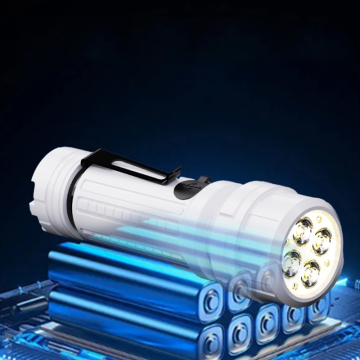 Type-C Rechargeable ABS Mini White Torch LED Flashlight with Long Range and High Power