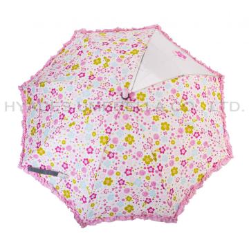 Ruffle Lace Reflective Kids Safety Open Umbrella