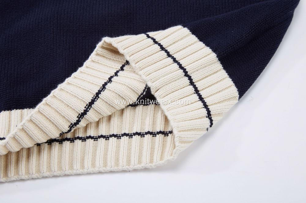 Boy's Knitted Contrast Edge V-Neck School Vest