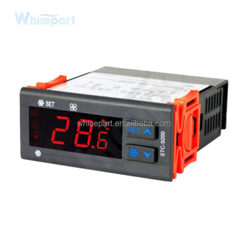 220VAC 50/60Hz Smart Digital Thermostat with Gray Plastic Housing for Refrigeration and Freezer Parts