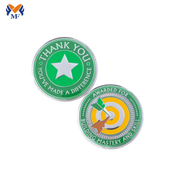 Custom enamel colored silver coins