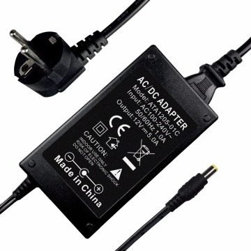 Mass Ac/Dc 12V 5A Power Adapter with EU three-plug Ac Cable