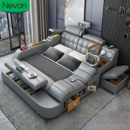 Modern Adjustable Luxury Leather Smart Bed - Hot Sale