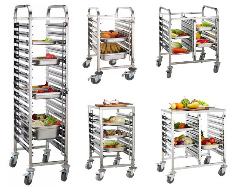 Stainless Steel Catering GN Pan Rack Trolley