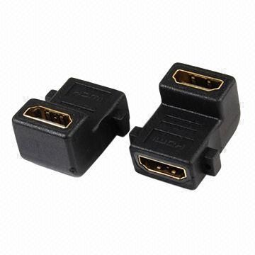 HDMI female to HDMI female panel adapter, 90° angle type