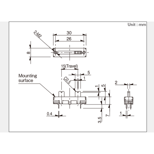 Potencjometr przesuwny serii Rs151