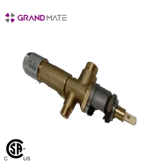 Manual electric brass control gas fireplace valve