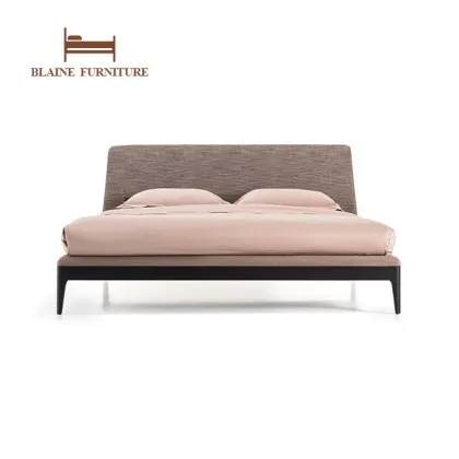 Leather Upholstered Wing Back King Size Bed Frame