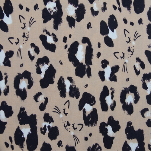 Printed Rayon Plain Cloth With Cat'S Head Pattern