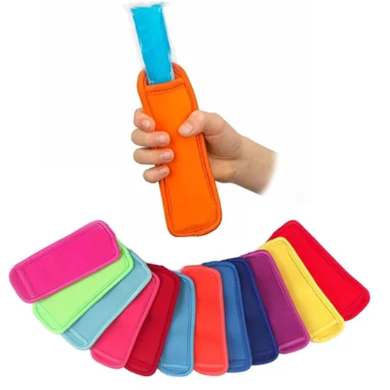 Colorful Neoprene Popsicle Holder Freezer Icy Pole Ice Sleeve Protector For Ice Cream Tools Party Supply