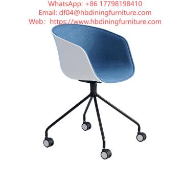 Dining Furniture Patchwork Fabric Restaurant Chairs Factory Directly Sales Nylon Pulley with Metal Legs Restaurant Chairs