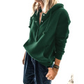 Womens Hooded Top Botton Down Sweatshirts