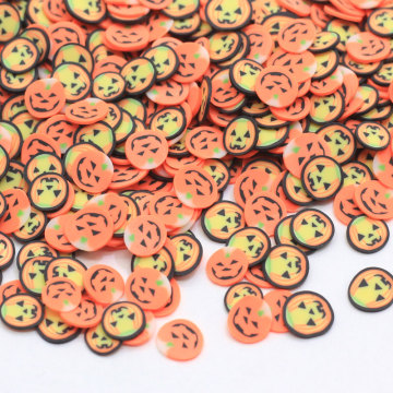 Vente en gros citrouille de dessin animé coloré tranches d&#39;argile polymère boue argile slime remplissage artisanat faisant autocollant d&#39;ongle Scrapbooking