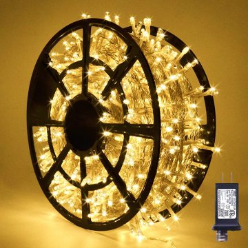 600 LED Outdoor Waterproof Color-Changing Christmas Tree Lights with Timer, IP65 220V