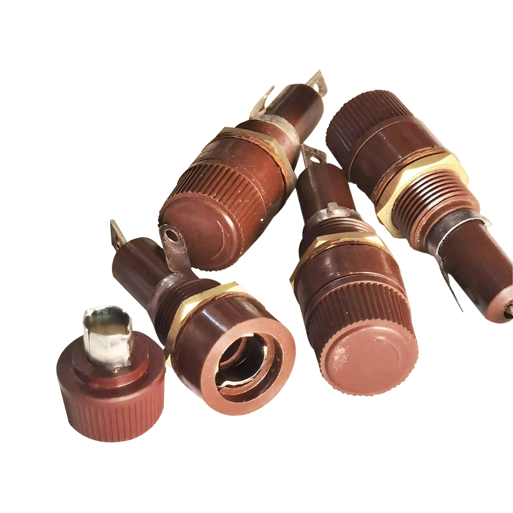 Close-up of the BHC-1-30 military fuse, highlighting its knob, glass body, and clear amperage marking.