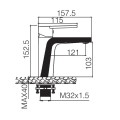 Robinet de lavabo avec grain en surface