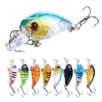 ORJD Crankbait Fishing Lure Set - 8pcs 45mm 4g Floating Minnow Jerkbait Wobbler