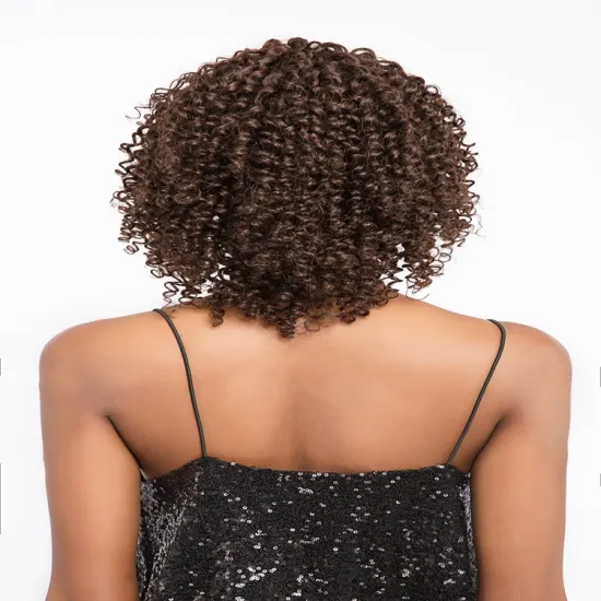 Short Loose Curly Wigs For Black Women Peruvian Remy Bouncy Curly Human Hair Wig 1b#  2#  4# Color