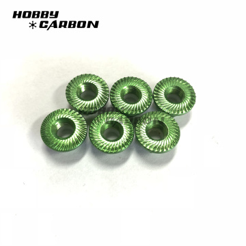 M2 threaded aluminum lock nut with flange washer