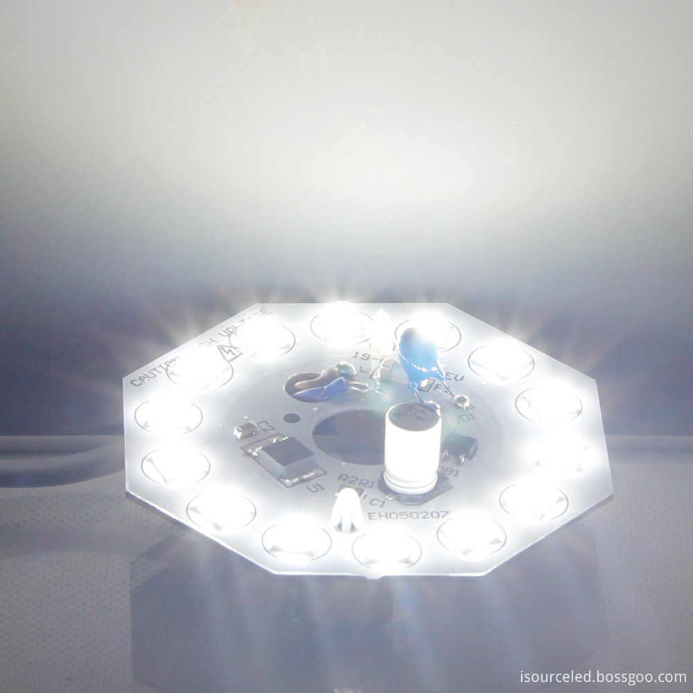 Power-on emission diagram of AC 220v Lens round 8W AC LED Module