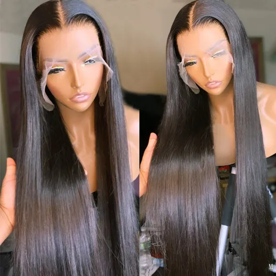 Vendor Hd Transparent Swiss Lace Front Wig Human Hair 360 Lace Frontal Wig Straight Glueless Brazilian 100% Virgin Full Lace Wig