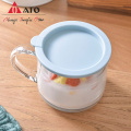 Caneca de vidro de suco de ato com tampas