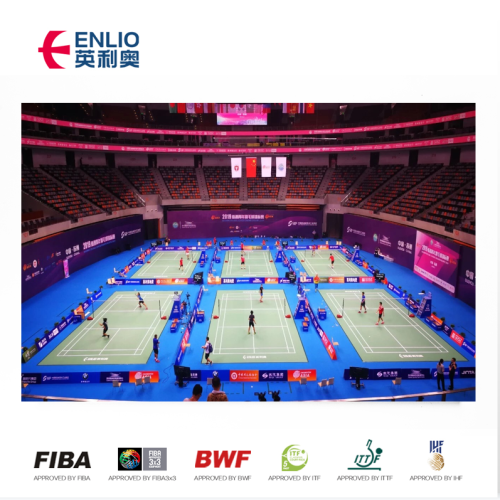 Goedkoop draagbare badminton court vloer bedekt met PVC -materiaal