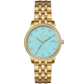 Quartz Movement Leaf Hands Women&#39;s Watches