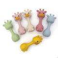Силиконски штракаат жирафа Teether Бебе сензорни шејкер играчка