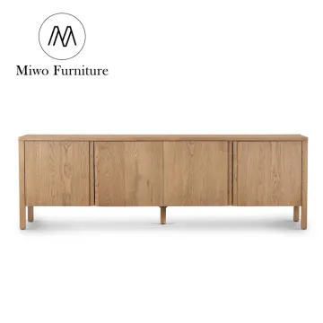 Modern Nordic Oak Wood TV Cabinet for Living Room Media Console