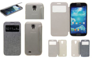 Grey Cellphone Protective Case Window Style For Samsung Galaxy S4