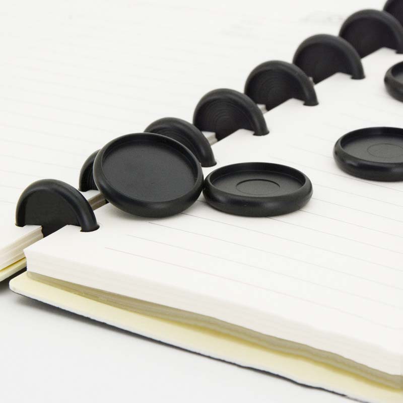 12PCS Black Binding Disc Buckle Ring Buckle For Mushroom Hole Notepad Hand NoteBook Plastic Disc Buckle Mushroom Hole Buckle