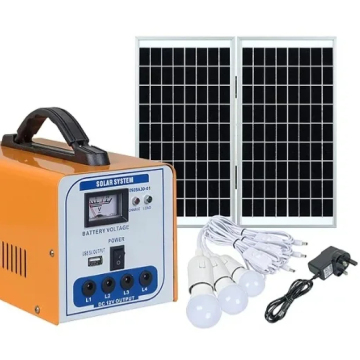 Kit lampu solar 20W: Sistem pencahayaan solar rumah DC dengan pemantauan voltan