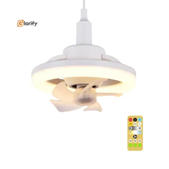 3-in-1 Minimalist Electric Fan and LED Light with E27 Screw Mouth and 360° Rotation