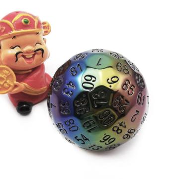 Bescon Metal Plating 100 Sided Dice、Game Dice D100、Polyhedral Solid 100 Sides Dice直径45MM（1.8inch）