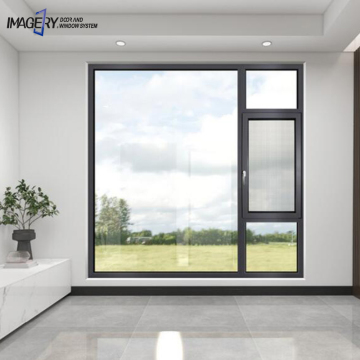 High Security Customizable Black French Double Glazed Aluminum Casement Windows with Screen