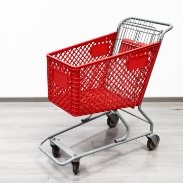 Supermarket 80L Blue Plastic Shopping Cart