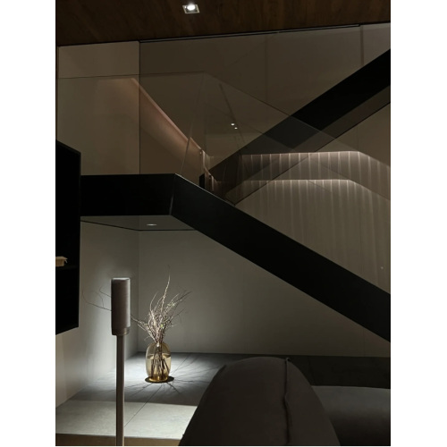 Frameless Interior Aluminum Glass Modern Staircases