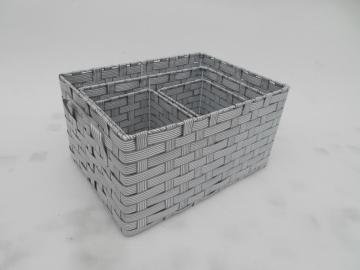 S/4  hand woven PP strip storage basket