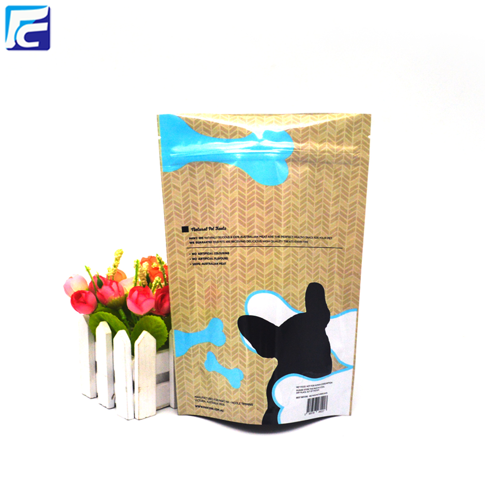 Alimentos para animais de estimação Embalagem de saco de comida clara para cães