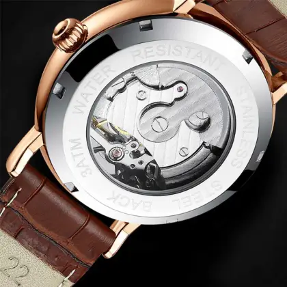 Men's Automatic Tourbillon Mechanical Watch with Waterproof, Multi-Function Compass and Hollow Design